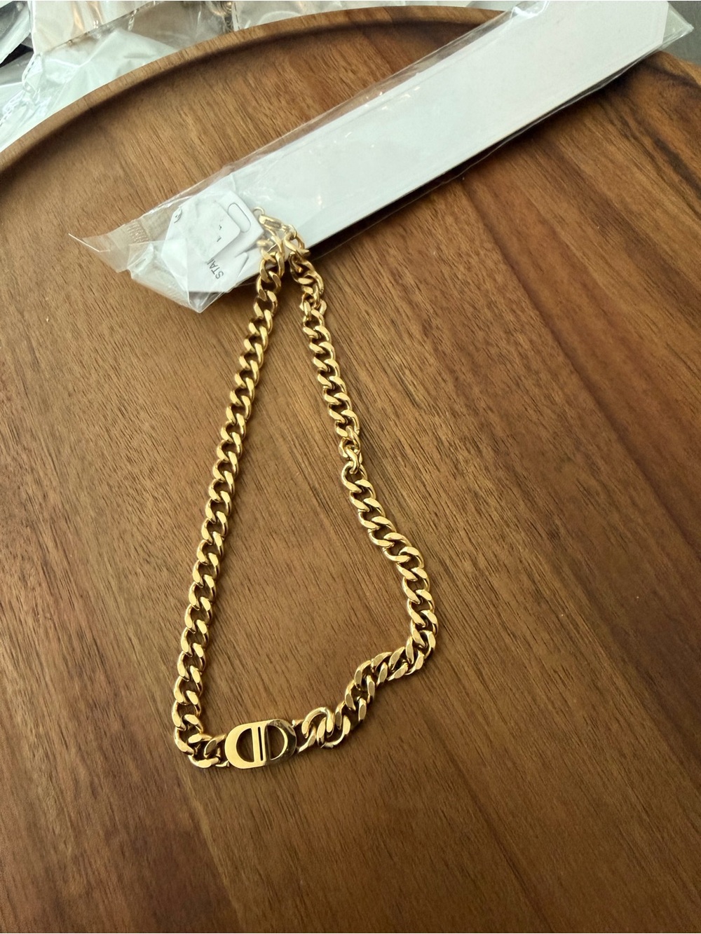 Gold-Tone Chunky Chain Necklace with Signature-Style Clasp